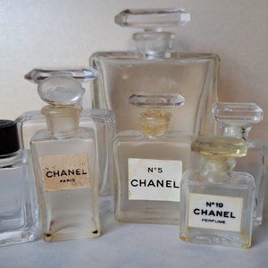 Lot of Chanel perfume bottles